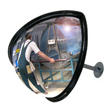 Kwart bol spiegel Ø45 met telescoop montage 30-50 cm