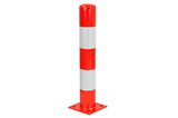 Afschermpaal 114x3,6x750 mm. op voetplaat rood wit